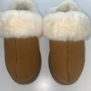 Cozy Brown Faux Fur-Lined Women's Slippers Size 9 EU size 40